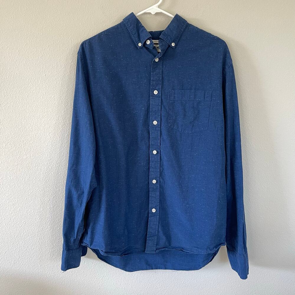 Old Navy Blue Cotton Blend Button Down Shirt (Mens M)